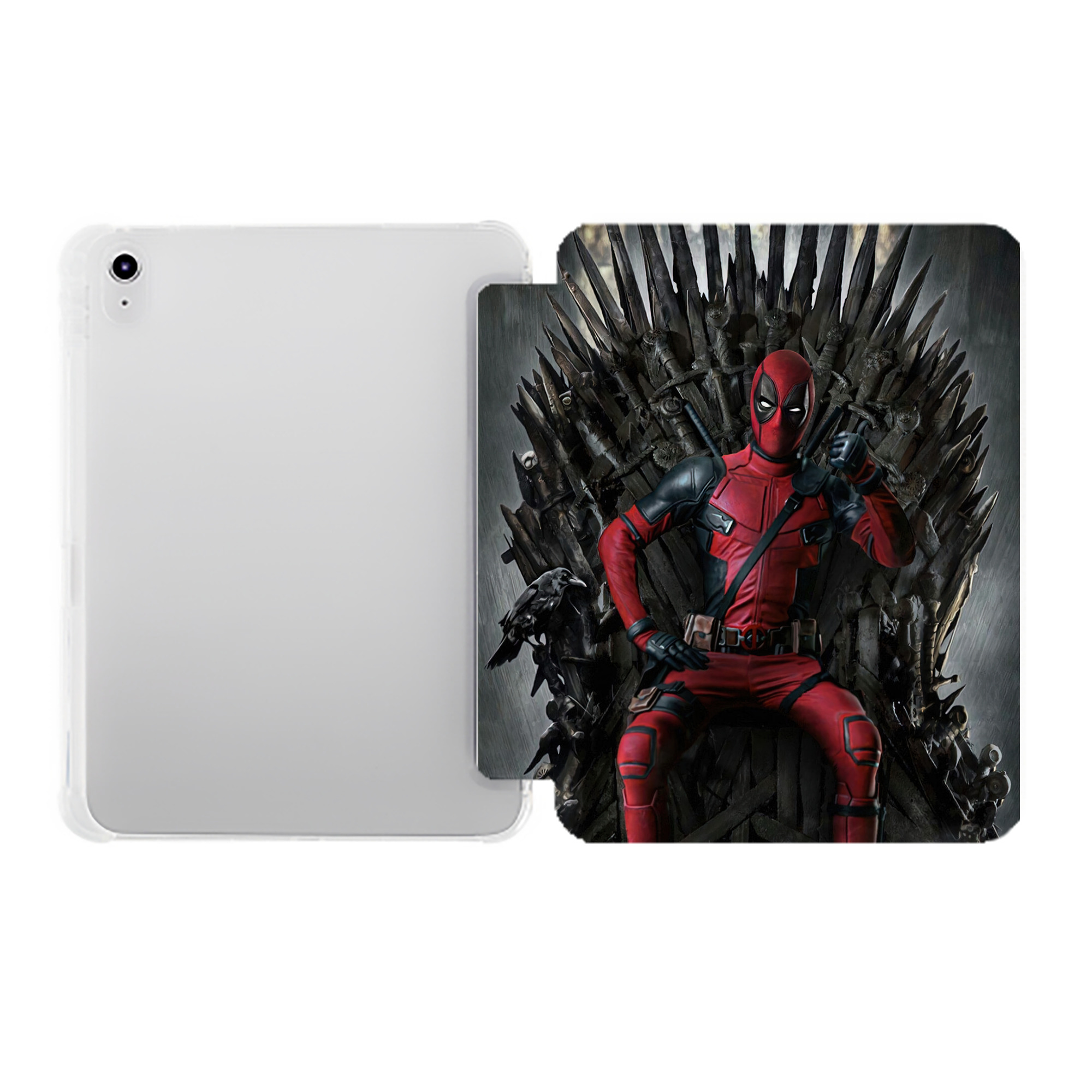 （画像用） Deadpool デッドプール IPad ケース ペン収納付き 三つ折りスタンド PUレザー×シリコン 対応機種9.5/10.5/10.9インチ